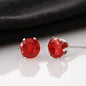 Sparkling Red Cubic Zirconia Earrings