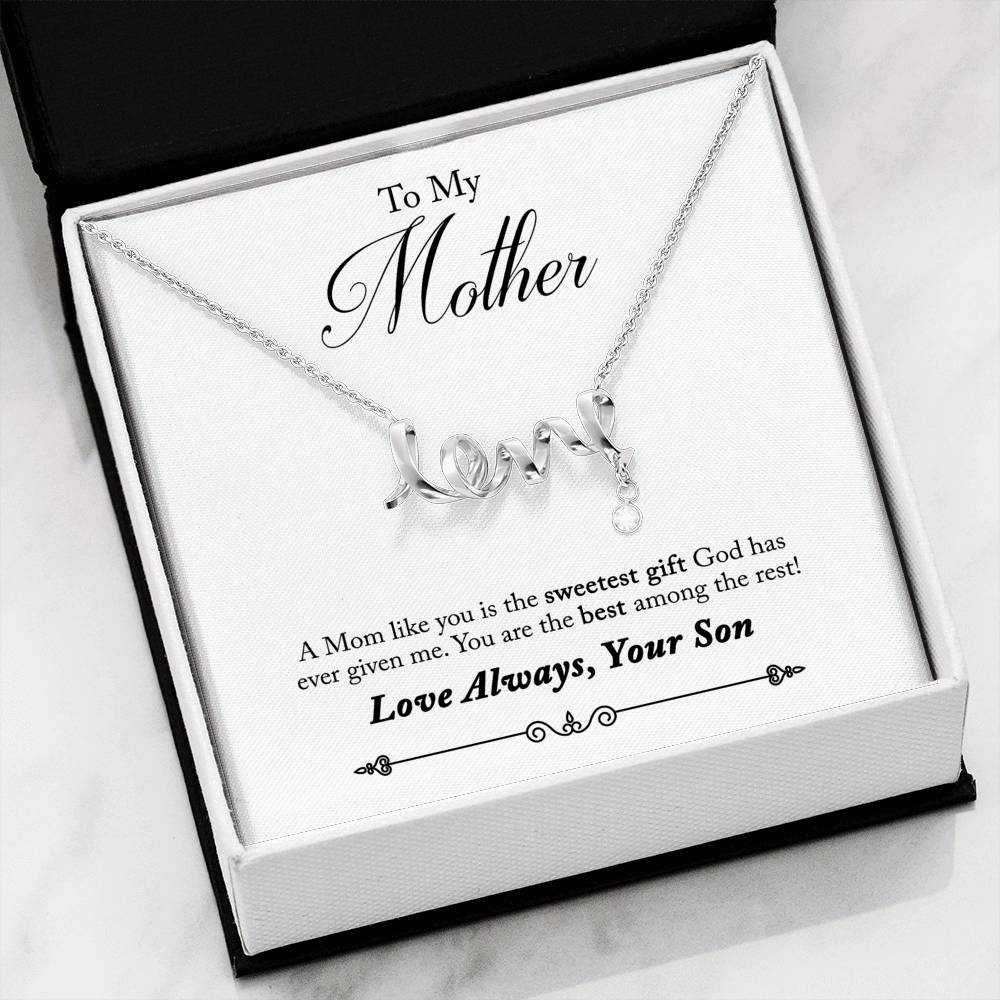 Sweetest Gift - Scripted Love Necklace