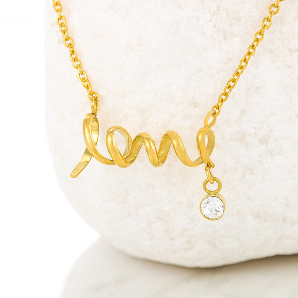 Sweetest Gift - Scripted Love Necklace