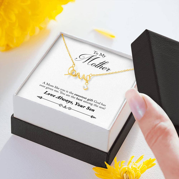 Sweetest Gift - Scripted Love Necklace
