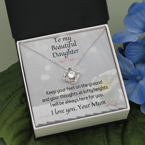To my Beautiful Daughter - Love Knot Necklace