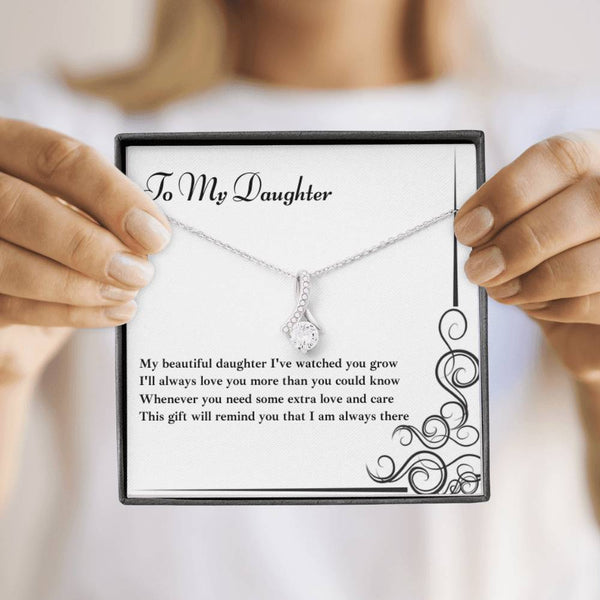 To My Daughter - Cubic Zirconia Ribbon Necklace