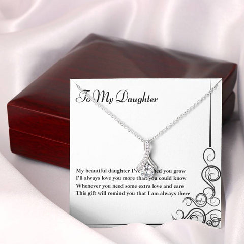 To My Daughter - Cubic Zirconia Ribbon Necklace