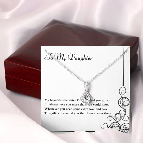 To My Daughter - Cubic Zirconia Ribbon Necklace