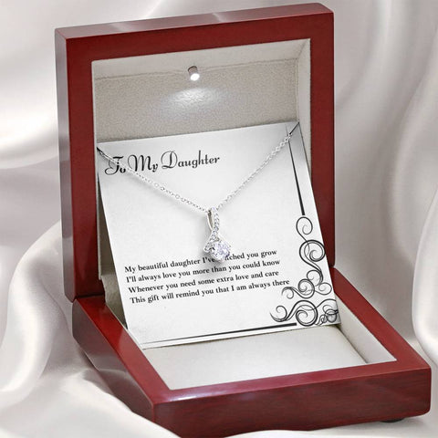 To My Daughter - Cubic Zirconia Ribbon Necklace