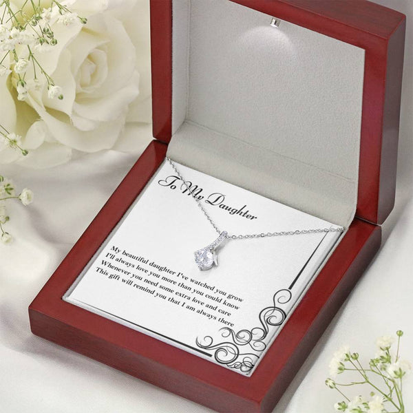 To My Daughter - Cubic Zirconia Ribbon Necklace