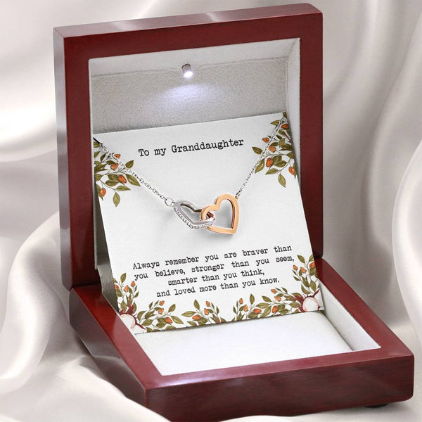 To My Granddaughter - Interlocking Hearts - Brave