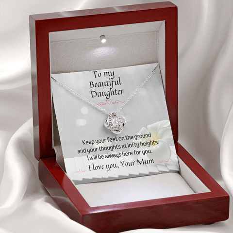 To my Beautiful Daughter - Love Knot Necklace